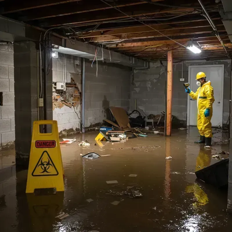 Flooded Basement Electrical Hazard in Minier, IL Property